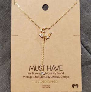 Crescent Moon Dangling Necklace